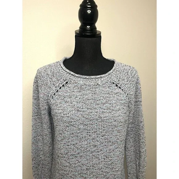 Talbots Women's Sweater Gray with Shades of Blue /Pink Roll Neck  Size Medium - Picture 4 of 16